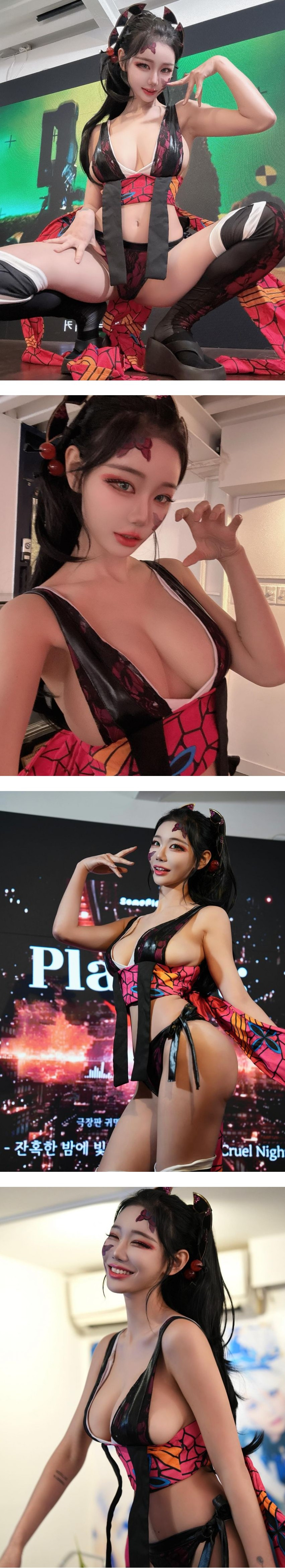 퇴폐미를 그대로 재현한 빛베리 귀멸의 칼날 다키 코스프레