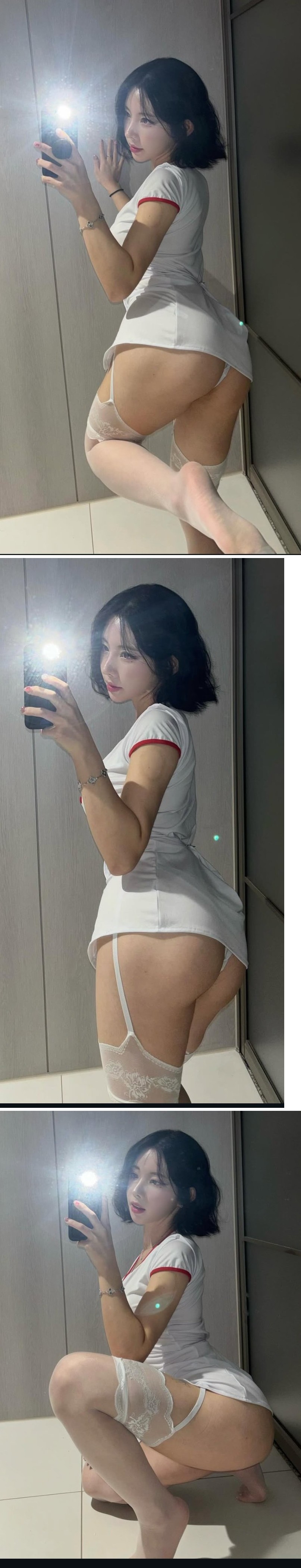 하의실종 백의의 천사 김우유 가터벨트 T백 엉덩이 - 인스타