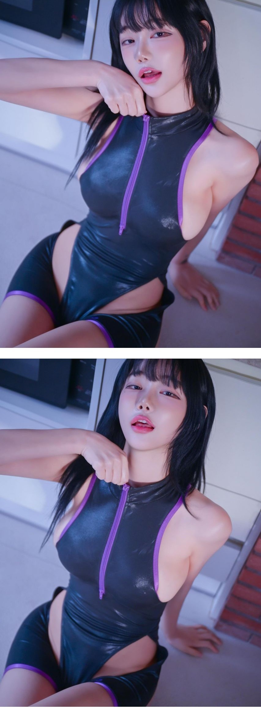 코스프레 의상 + 란제리 원피스 빛베리 삐져나온 옆슴가