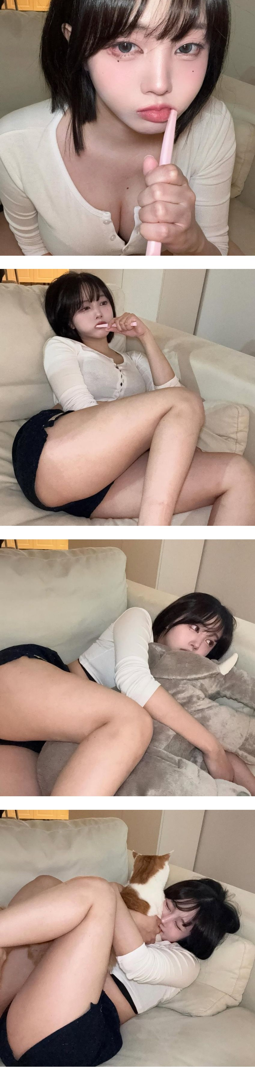 남자의 니즈를 너무 잘아는 정다별이 가슴골 야벅지