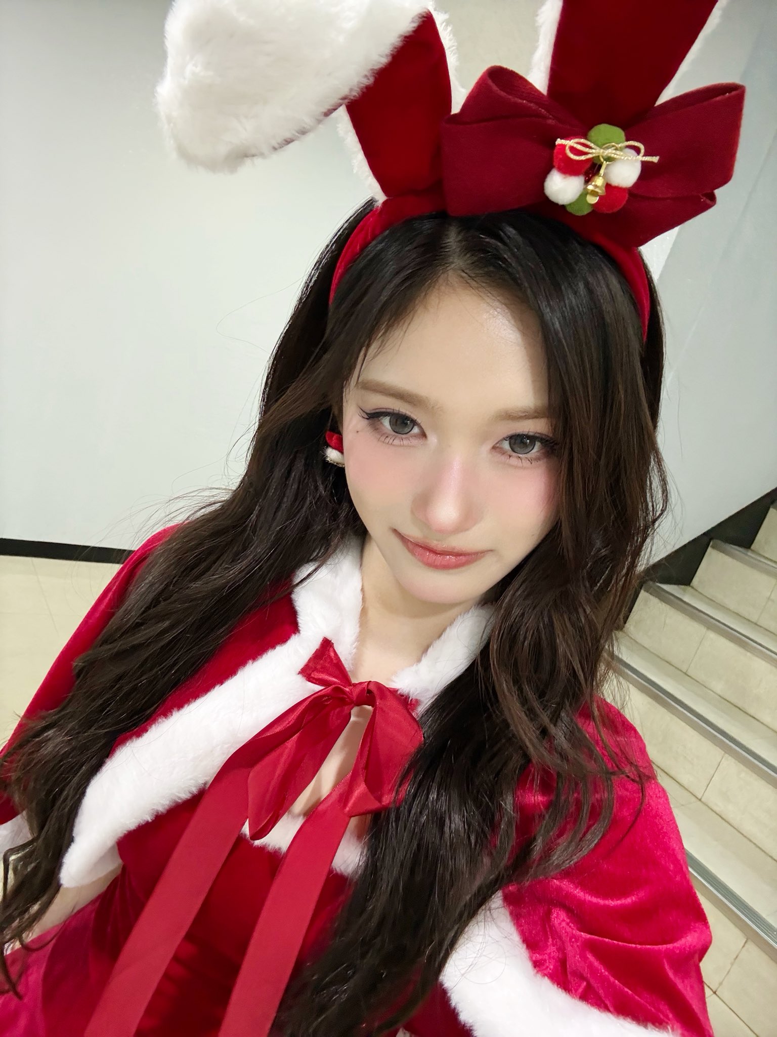 빨간 산타 바니걸 아이브 이서 인기가요 하차 인사 ㅠㅠ