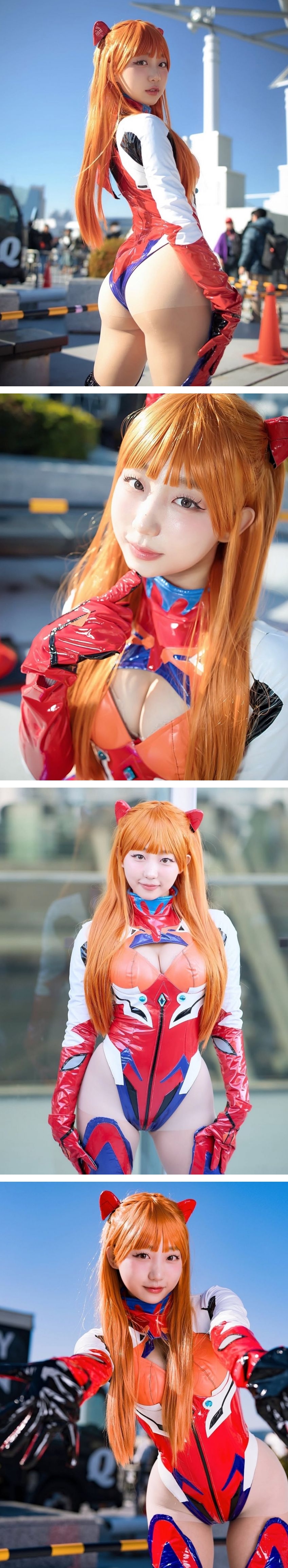 베이글녀 표은지 에반게리온 아스카 코스프레 T백 엉덩이